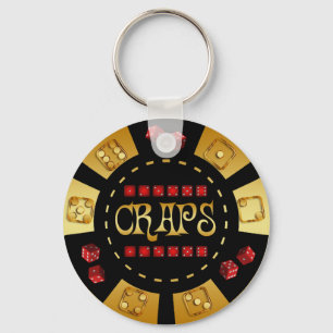 CRAPS GAMING CHIP KEYCHAIN