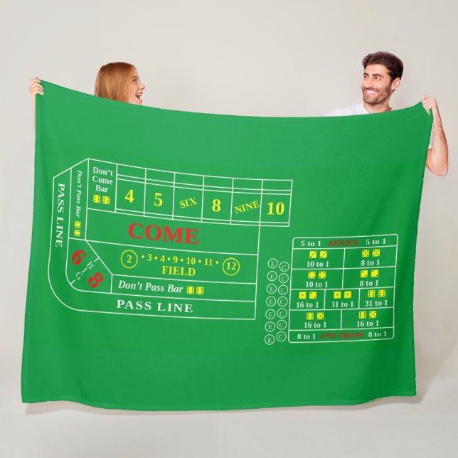 Craps Table Blanket with Full Table Design (In Situ)