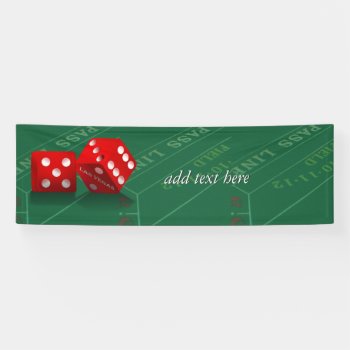 Craps Table With Las Vegas Dice Banner by LasVegasIcons at Zazzle