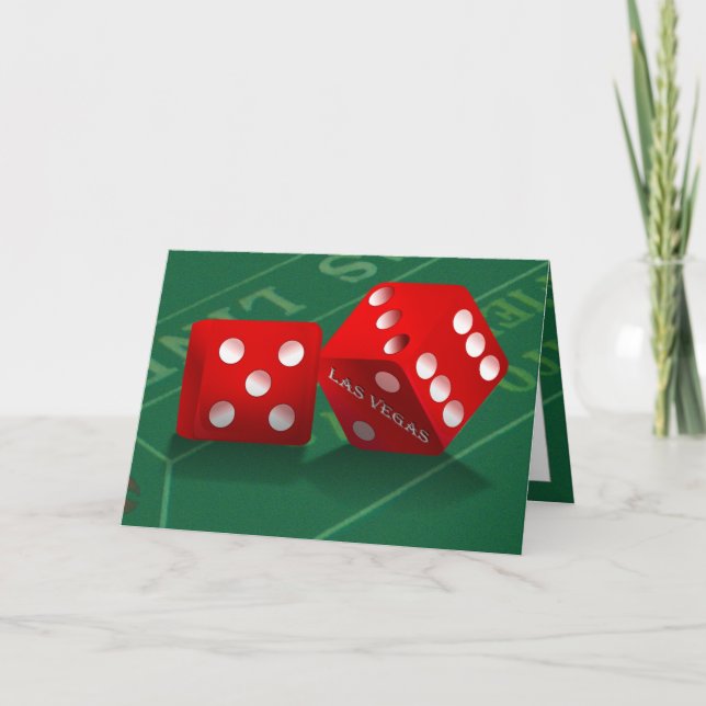 Craps Table With Las Vegas Dice Card (Front)