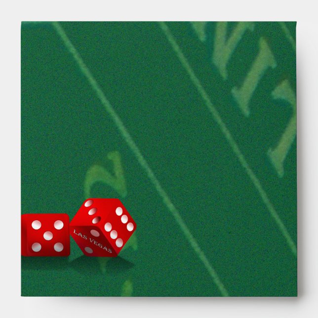 Craps Table With Las Vegas Dice Envelope (Front)