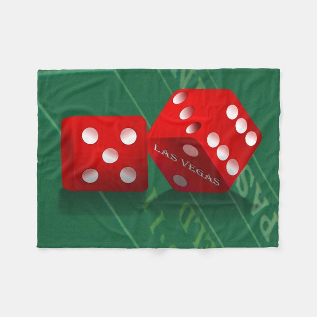 Craps Table With Las Vegas Dice Fleece Blanket (Front (Horizontal))
