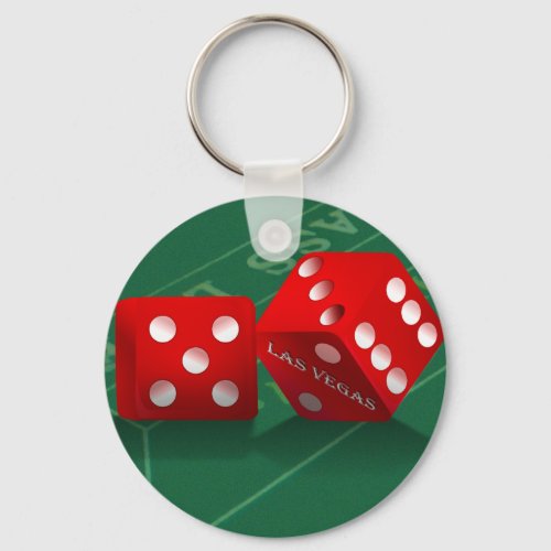 Craps Table With Las Vegas Dice Keychain