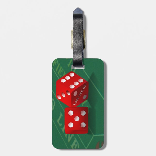 Craps Table With Las Vegas Dice Luggage Tag (Back Vertical)