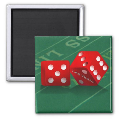 Craps Table With Las Vegas Dice Magnet