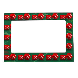 Craps Table With Las Vegas Dice Magnetic Photo Frame