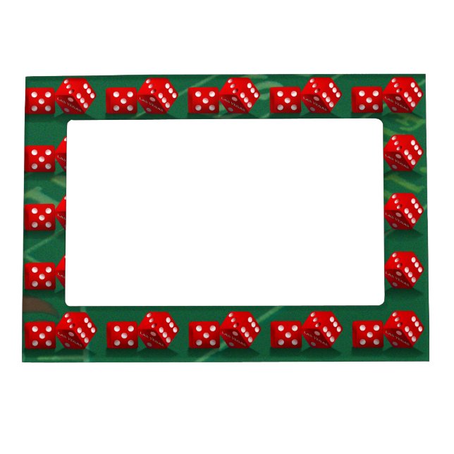 Craps Table With Las Vegas Dice Magnetic Photo Frame (Front)