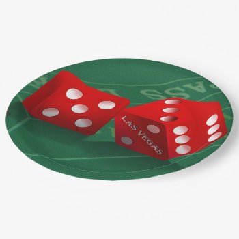 Craps Table With Las Vegas Dice Paper Plates by LasVegasIcons at Zazzle