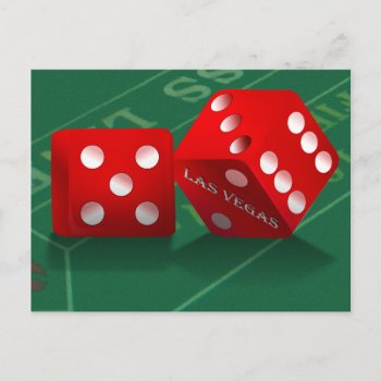 Craps Table With Las Vegas Dice Postcard by LasVegasIcons at Zazzle