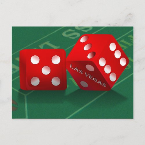 Craps Table With Las Vegas Dice Postcard