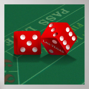 Craps Table With Las Vegas Dice Poster