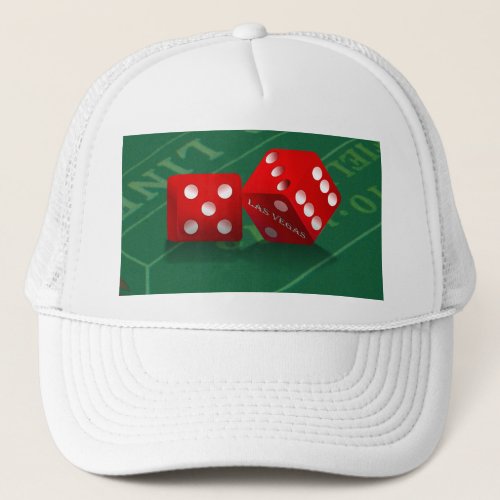 Craps Table With Las Vegas Dice Trucker Hat