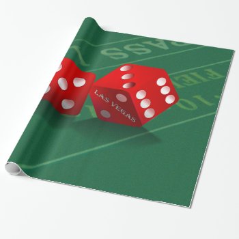 Craps Table With Las Vegas Dice Wrapping Paper by LasVegasIcons at Zazzle