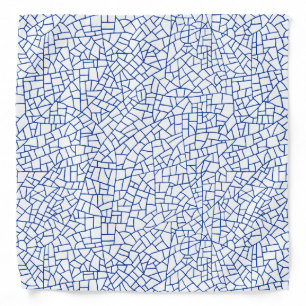 Craquelure Pattern - Navy Blue on White Bandana