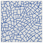 Craquelure Pattern - Navy Blue on White Fabric