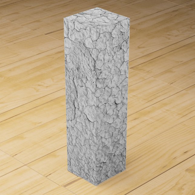 Craquelure Texture On Gray  Wine Box (Front)