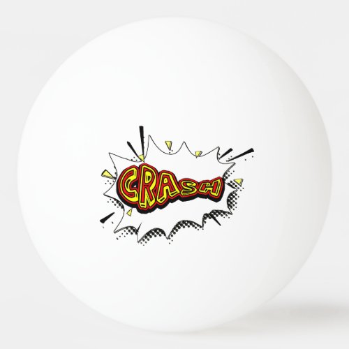 Crash Action Bubble Red and Yellow Typography Ping Pong Ball