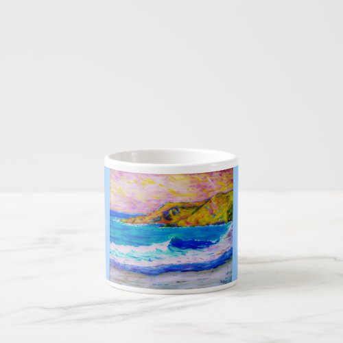 crash of a wave art espresso cup