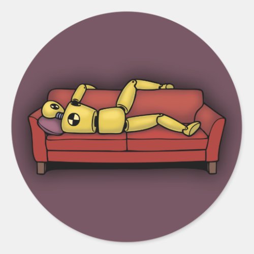 Crash Pad Dummy Classic Round Sticker