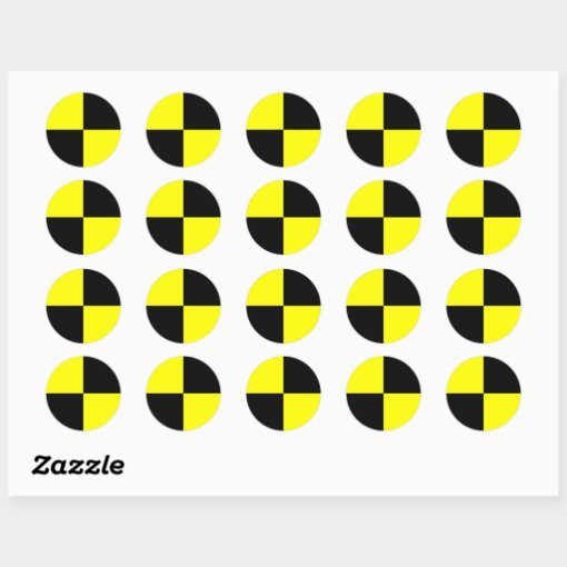 crash test dummies symbol sign car accident classic round sticker Zazzle
