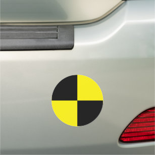 Crash test dummy black and yellow car magnet