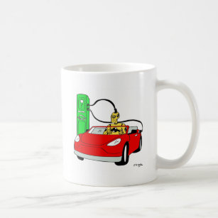 Crash Test Dummy & Car Recharging Coffee Mug
