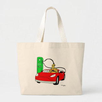 Crash Test Dummy & Car Recharging Large Tote Bag