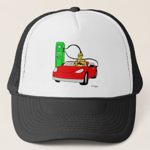 Crash Test Dummy & Car Recharging Trucker Hat