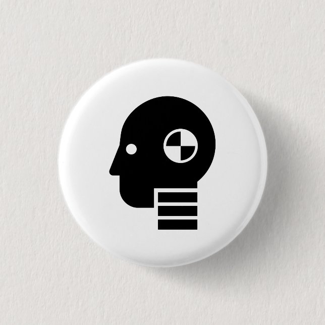 Crash Test Dummy Pictogram Button (Front)