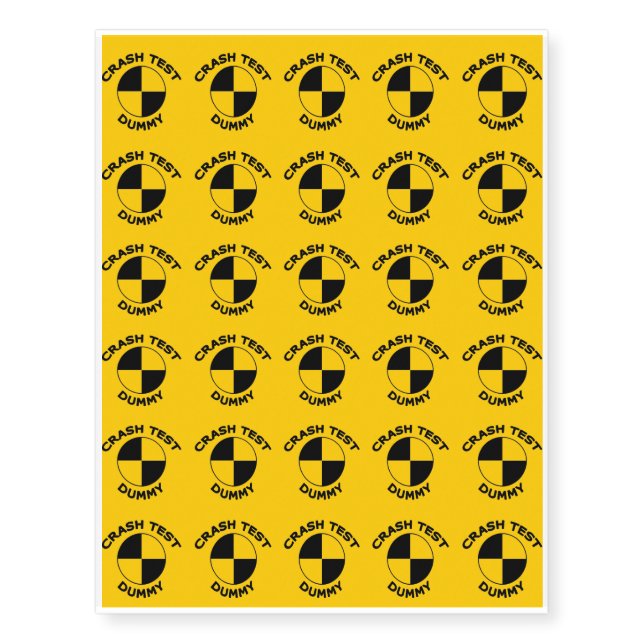 Crash Test Dummy Temporary Tattoos (Front)