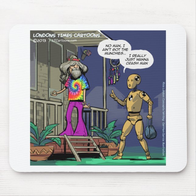 Crash Test Hippie Funny Mouse Pad (Front)