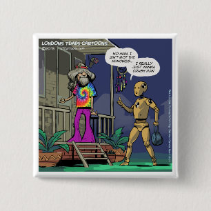 Crash Test Hippie Funny Pinback Button