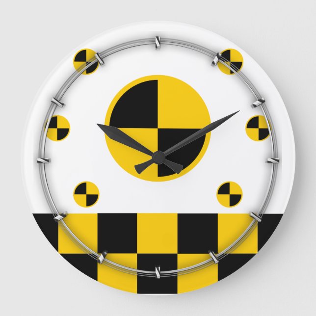 Crash Test Markers Bold Style Large Clock (Front)