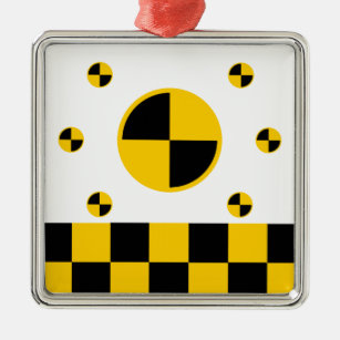 Crash Test Markers Bold Style Metal Ornament