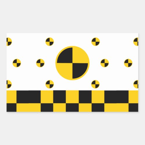 Crash Test Markers Bold Style Rectangular Sticker