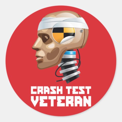 Crash Test Veteran Classic Round Sticker