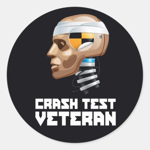 Crash Test Veteran Classic Round Sticker