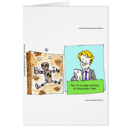 Crash Text Dummy Funny Cards (Front)