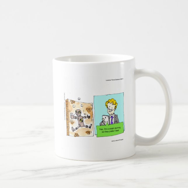 Crash Text Dummy Funny Coffee Mug (Right)