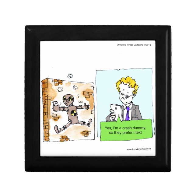 Crash Text Dummy Funny Keepsake Box (Front)