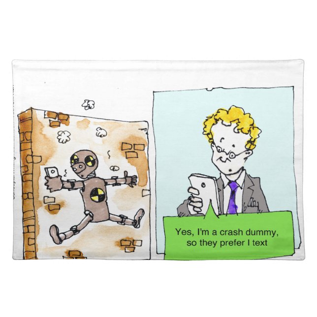 Crash Text Dummy Funny Placemat (Front)