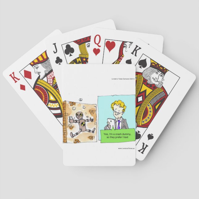 Crash Text Dummy Funny Poker Cards (Back)