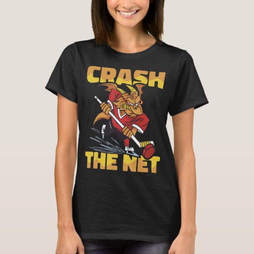 Crash the Net Field Hockey Player Ice Hockey Team T_Shirt