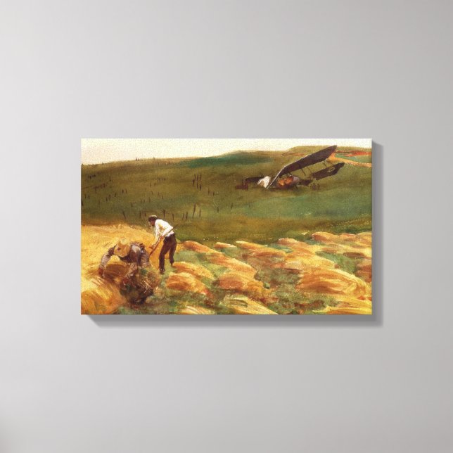 Crashed Airplane (by John Singer Sargent) Canvas Print (Front)