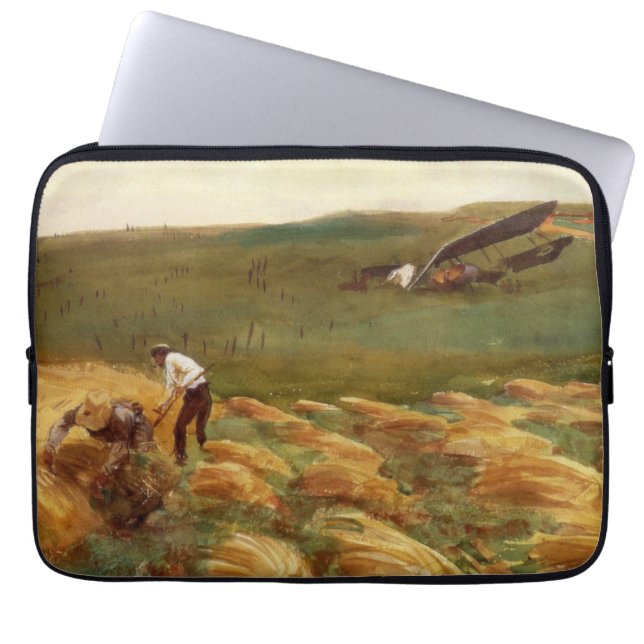 Crashed Airplane (by John Singer Sargent) Laptop Sleeve (Front)