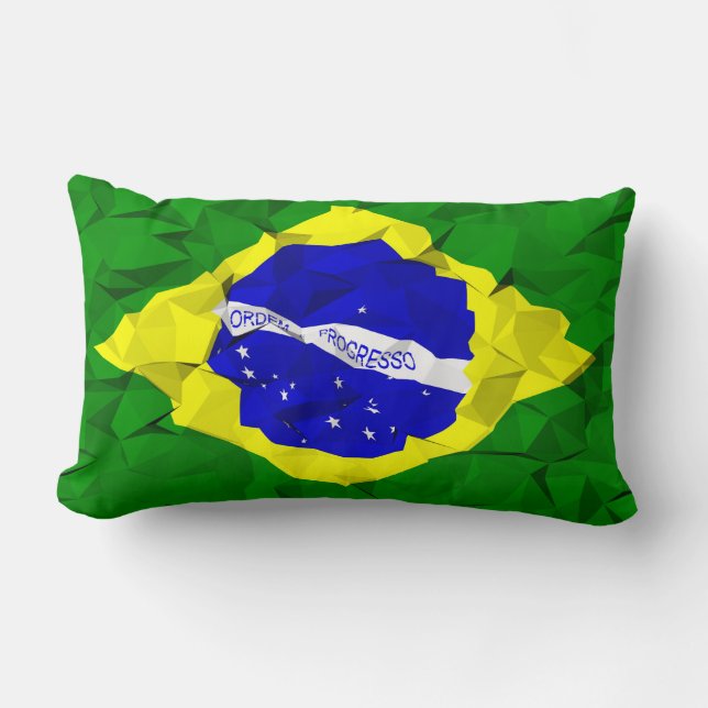 crashed Brazilian flag Lumbar Pillow (Front)