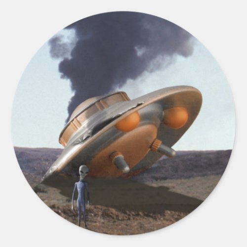 Crashed UFO Sticker