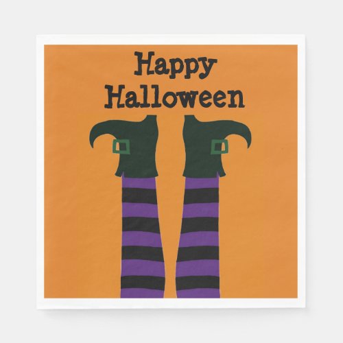 Crashed Witch Halloween Party Paper Napkins