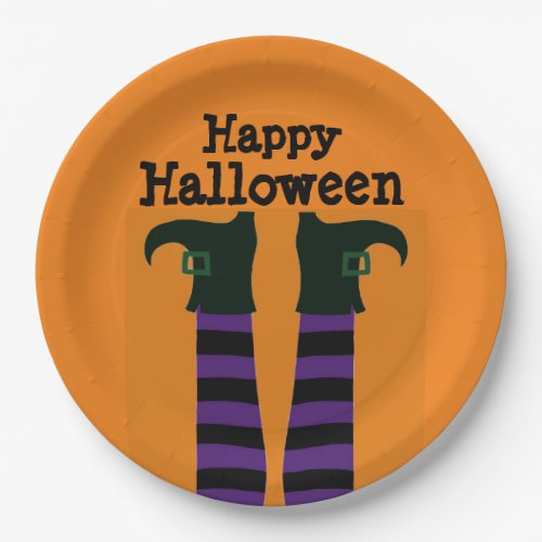 Crashed Witch Halloween Party Paper Plates