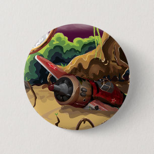 Crashed World War Fighter Aircraft Button